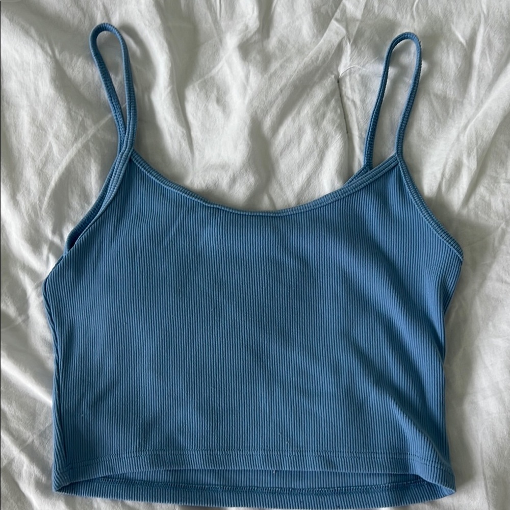 Brandy Melville Blue Crop Fitted Tank